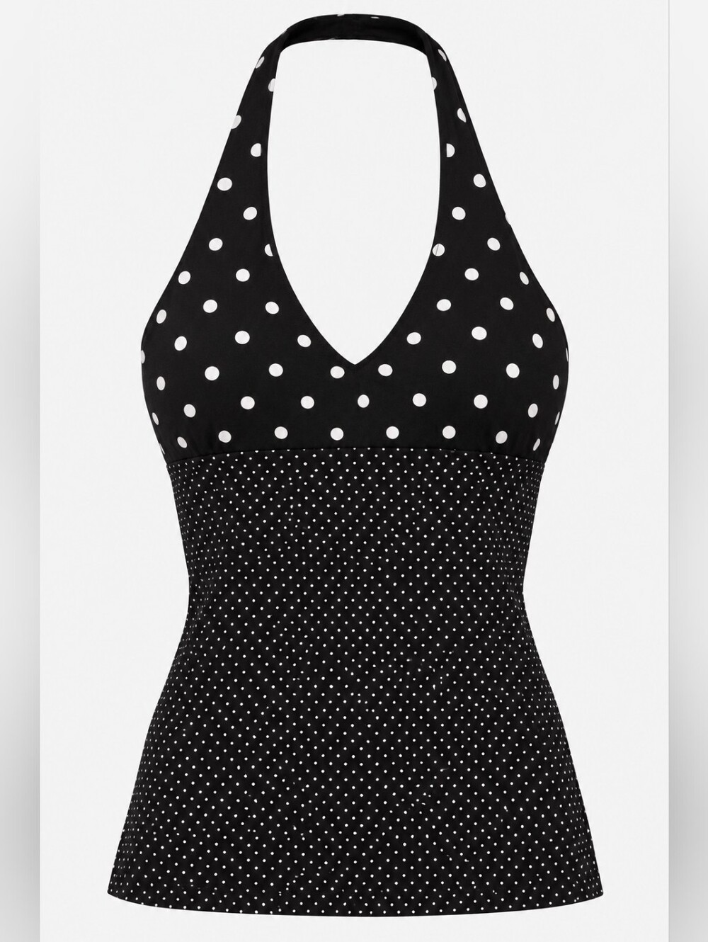 Black and White Polka Dot Halter Top - Brand Unknown